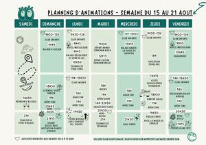 Copie De Planning A4 Animations Camping Vacances D'été Illustré Moderne Vert (6)