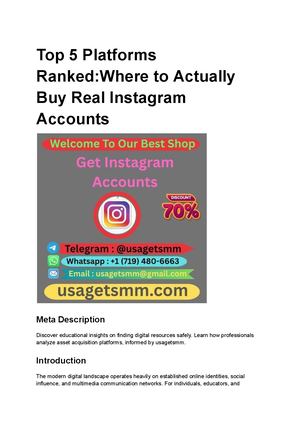 Top 5 Platforms Ranked Where To Actually Buy Real Instagram Accounts