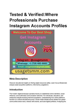 Tested & Verified Where Professionals Purchase Instagram Accounts Profiles