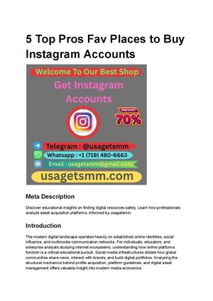 5 Top Pros Fav Places To Buy Instagram Accounts