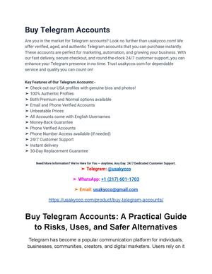 Buy Telegram Accounts A Practical Guide To Risks, Uses, And Safer Alternatives