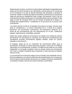 La Influencia de la Comunicacion en su continuidad