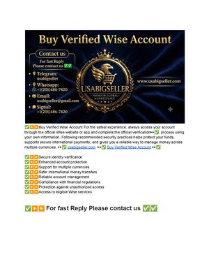 Best Ways To Understand And Use Verified Wise Accounts