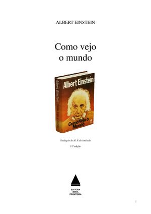 Albert Einstein Como Vejo O M Digital Source