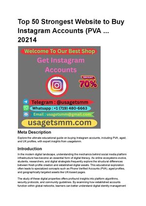 Top 50 Strongest Website To Buy Instagram Accounts (Pva 20214