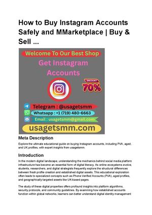 How To Buy Instagram Accounts Safely And Mmarketplace Buy & Sell