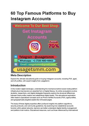 60 Top Famous Platforms To Buy Instagram Accounts