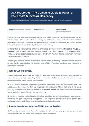 GLP Properties Panamá Residency Glp Properties