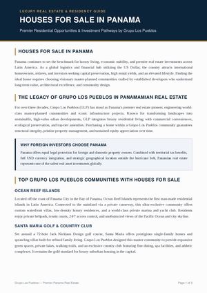 Houses For Sale In Panamá GLP Properties