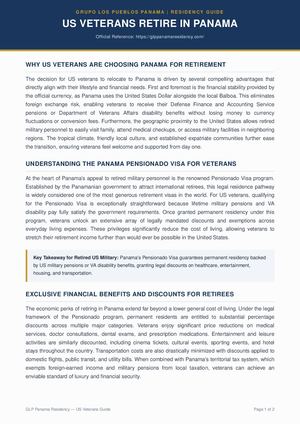 U.S. Veterans Retire In Panamá City GLP Properties