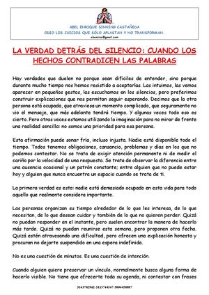La Verdad Detrás Del Silencio