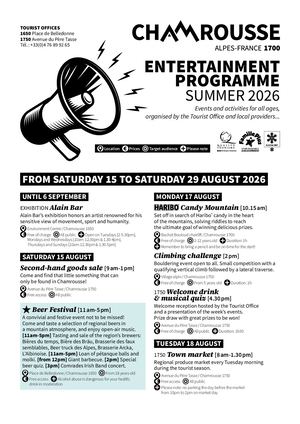Entertainment agenda - From 15/08 to 29/08/26