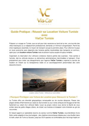 Viacar Tunisie : Agence de location de voiture
