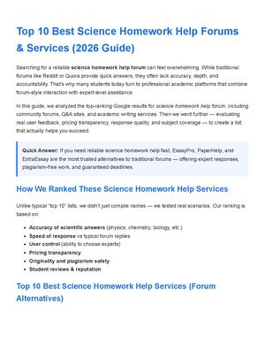 Science Homework Help Forum