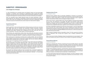 Substitut - Personnages