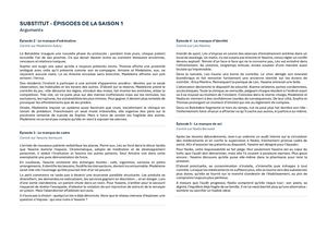 Substitut - Saison 1