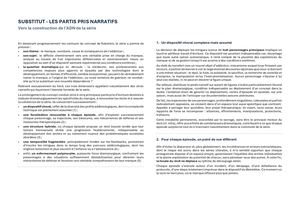 Substitut - Choix narratifs