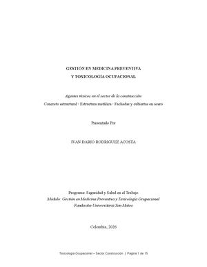 Toxicologia Ocupacional