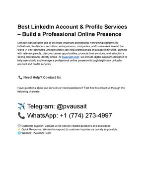 Best Linked In Account & Profile Services – Build A Professional Online Presence