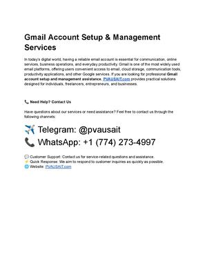 Gmail Account Setup & Management Services