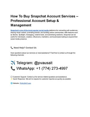 How To Buy Snapchat Account Services