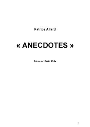 Anecdotes PYA
