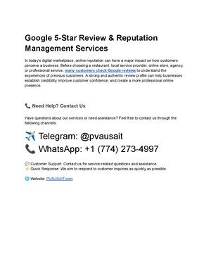 Google 5 Star Review & Reputation Management Services