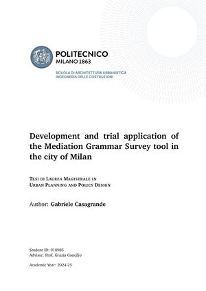 Development and trial application of the Mediation Grammar Survey tool in the city of Milan