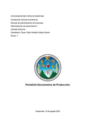 Portafolio Documentos De Producción