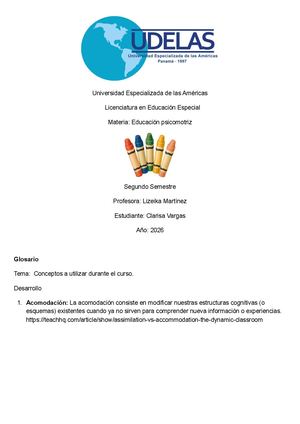 Glosario de Educación Psicomotriz