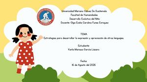 Presentación Educativa De Juegos Del Lenguaje Ilustrado Amarillo