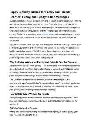 Birthday Wishes For Family And Friends