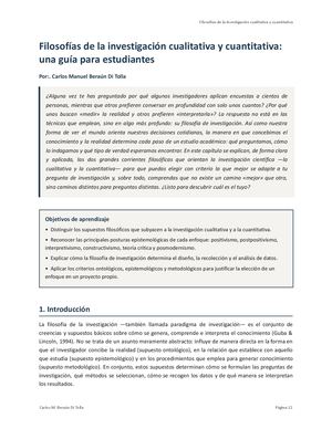 Filosofías de la investigación cualitativa y cuantitativa: una guía para estudiantes