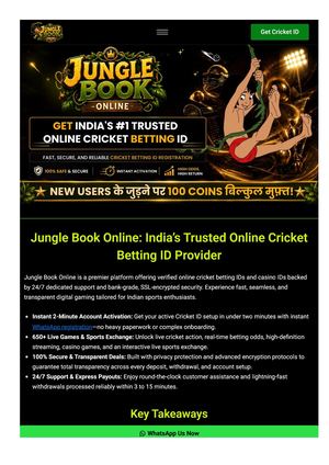 Online Cricket Betting ID Jungle Bookie