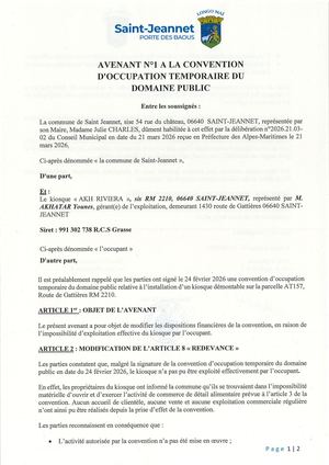 Avenant Convention 2026 Odp Pizzas Du Baou Akhatar