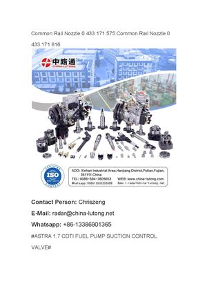 Common Rail Nozzle 0 433 171 575 Common Rail Nozzle 0 433 171 616