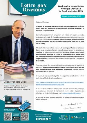 Lettre aux riverains : Week-end de reconstitution historique