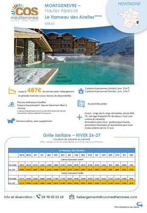 Montgenevre / Résidence Le Hameau des Airelles - MMV  / Saison HIVER 2026-2027