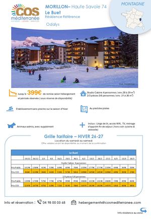 Morillon / Résidence Le Buet - Odalys  / Saison HIVER 2026-2027
