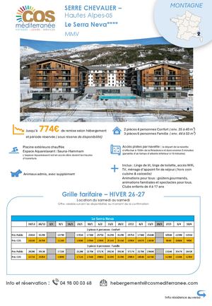 Serre Chevalier / Résidence Serra Neva MMV / Saison HIVER 2026-2027
