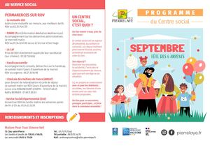 Septembre 2026 | Programme des activités du Centre social