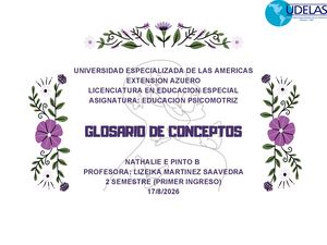 Glosario de Educación Psicomotriz