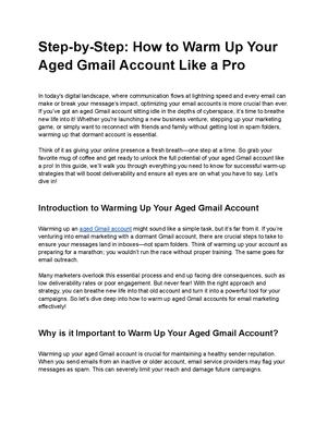 Step By Step How To Warm Up Your Aged Gmail Account Like A Pro