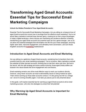 Transforming Aged Gmail Accounts Essential Tips For Successful Email Marketing Campaigns