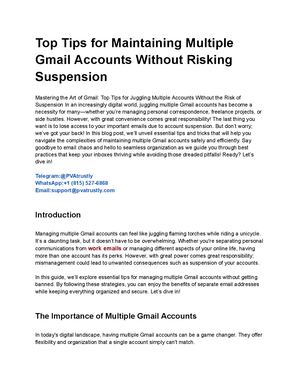 Top Tips For Maintaining Multiple Gmail Accounts Without Risking Suspension