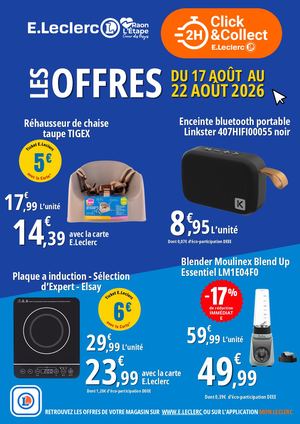 Les offres Click&Collect du 17 au 22 août 2026 disponibles dans votre appli Mon Leclerc!