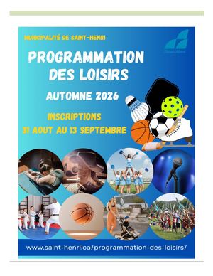 Programmation Des Loisirs Automne 2026