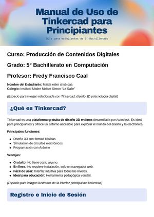 Manual De Uso De Tinkercad Para Principiantes