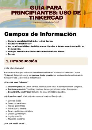 Guía Para Principiantes Uso De Tinkercad