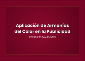 Aplicación De Armonías Del Color En La Publicidad